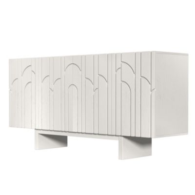 1 Count P2 grade MDF 63'' Large Sideboard Buffet Cabinet 4 Door Storage Cabinet