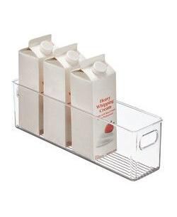 Plastic Stackable Pantry Bin with Handles, Set of 4, Clear, Made in USA