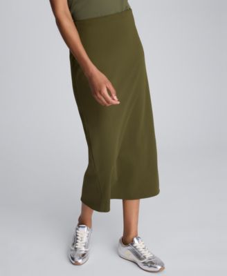 Women's Pull-On Slit Midi Skirt