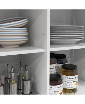 Tall Kitchen Storage Cabinet with Doors and Adjustable Shelves for Pantry Organization