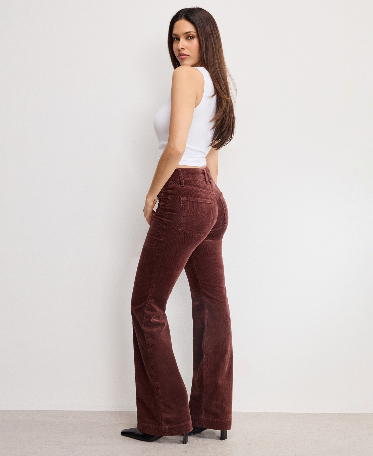 Good American Women's Flare Corduroy Mid-rise Pants In Brown