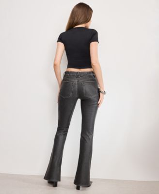 Women's Good Bootcut Faux Leather Jeans, Regular & Plus Size