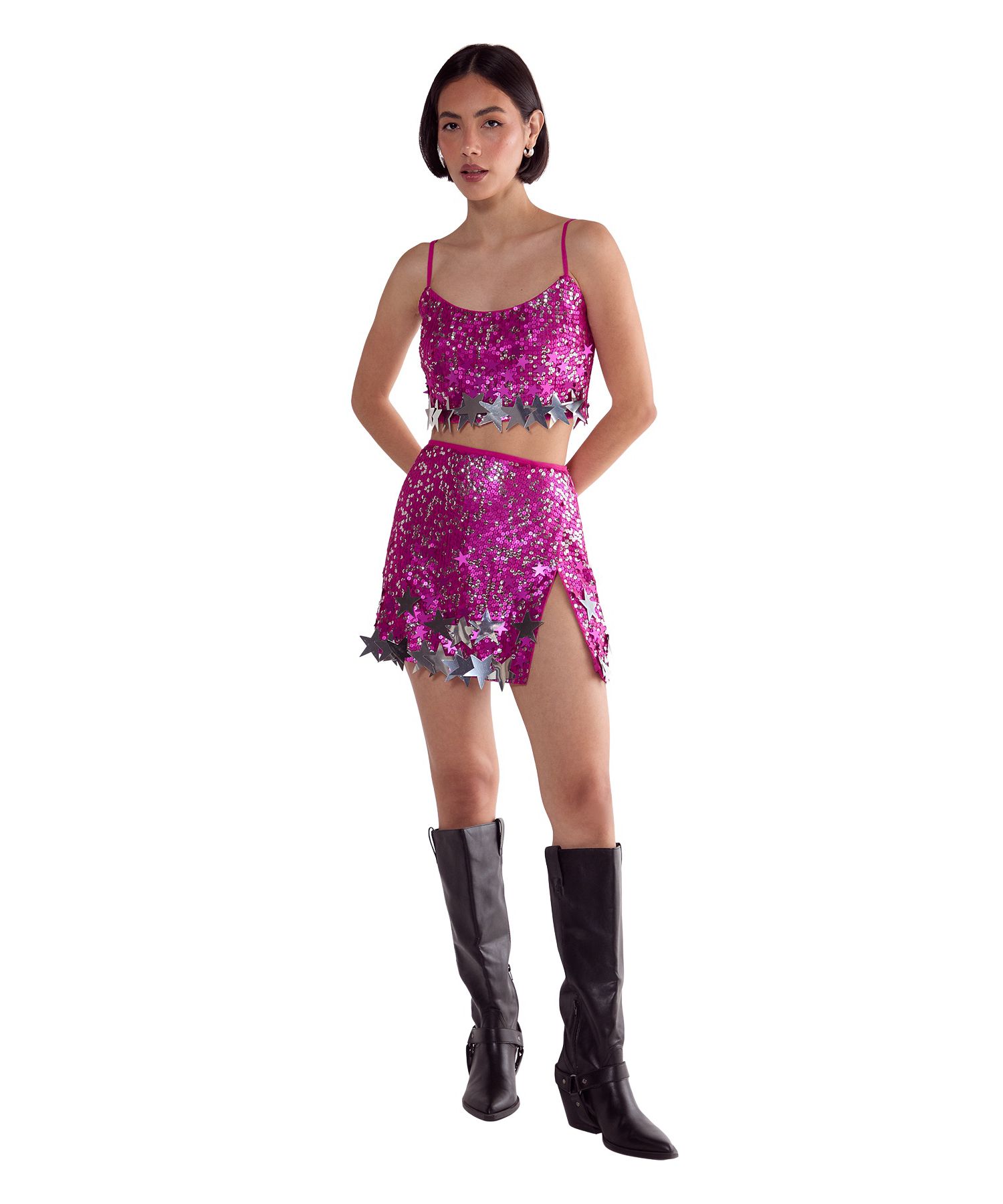 Women's Limited Embellished Star Trim Mini Skirt