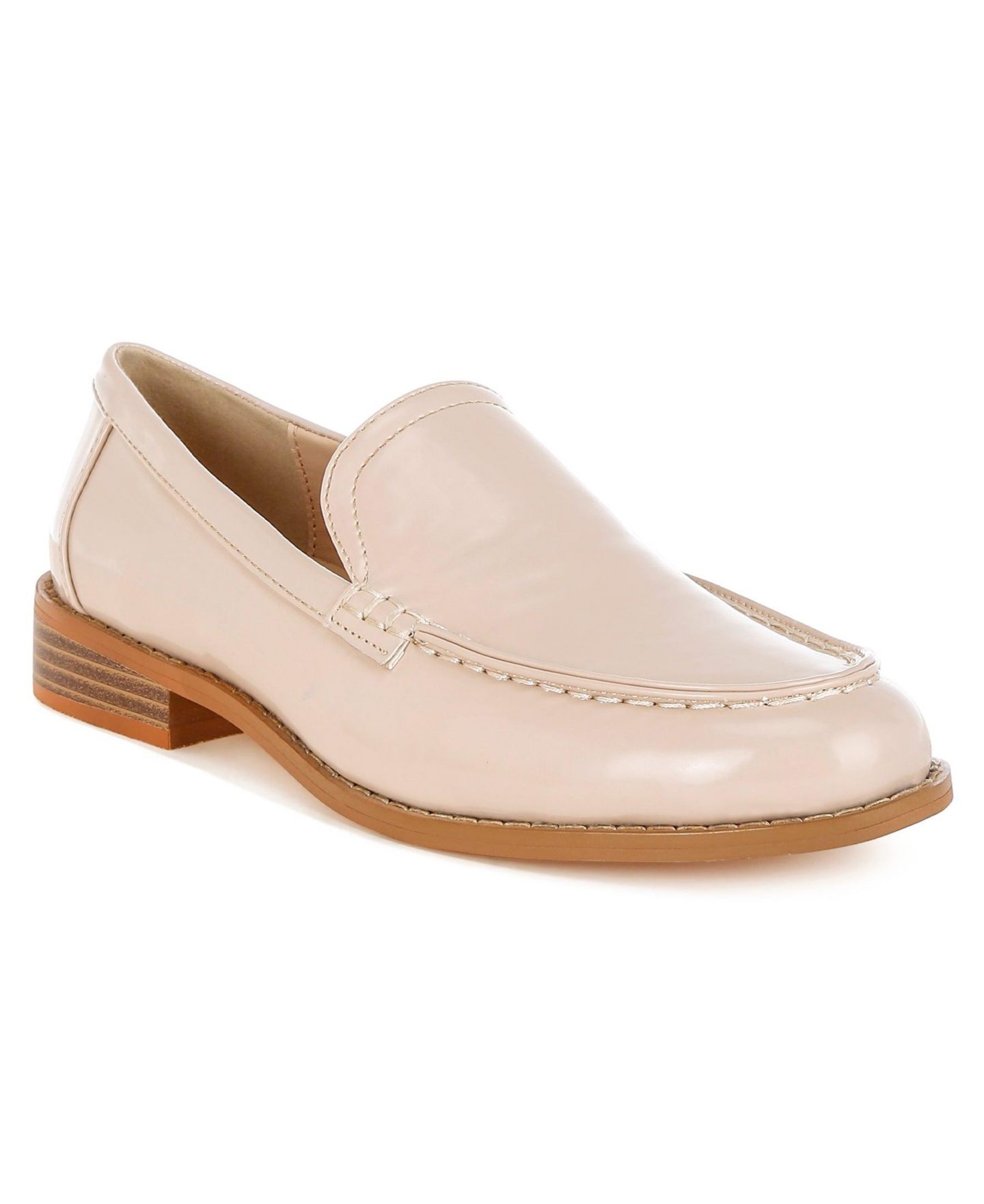 Женские туфли Rag & Co Corleone Pleather Stacked Heel, цвет: Бежевый — фото 4