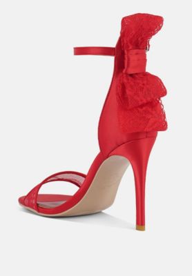 Women's Delancy Bow Detail Lace Stiletto Sandals