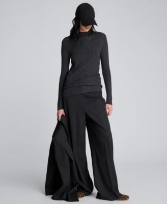 Women's Variegated Rib Mock Neck Top