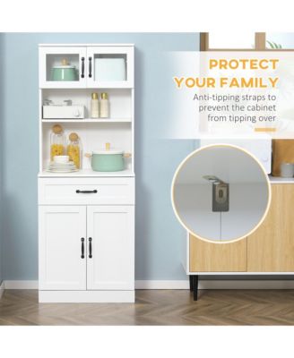 Heavy-Duty Kitchen Storage Cabinet with Adjustable Shelves for Utensils and Pantry