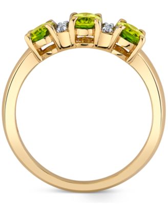 Peridot (1-5/8 ct. t.w.) & Diamond Accent Ring in 10k Yellow Gold