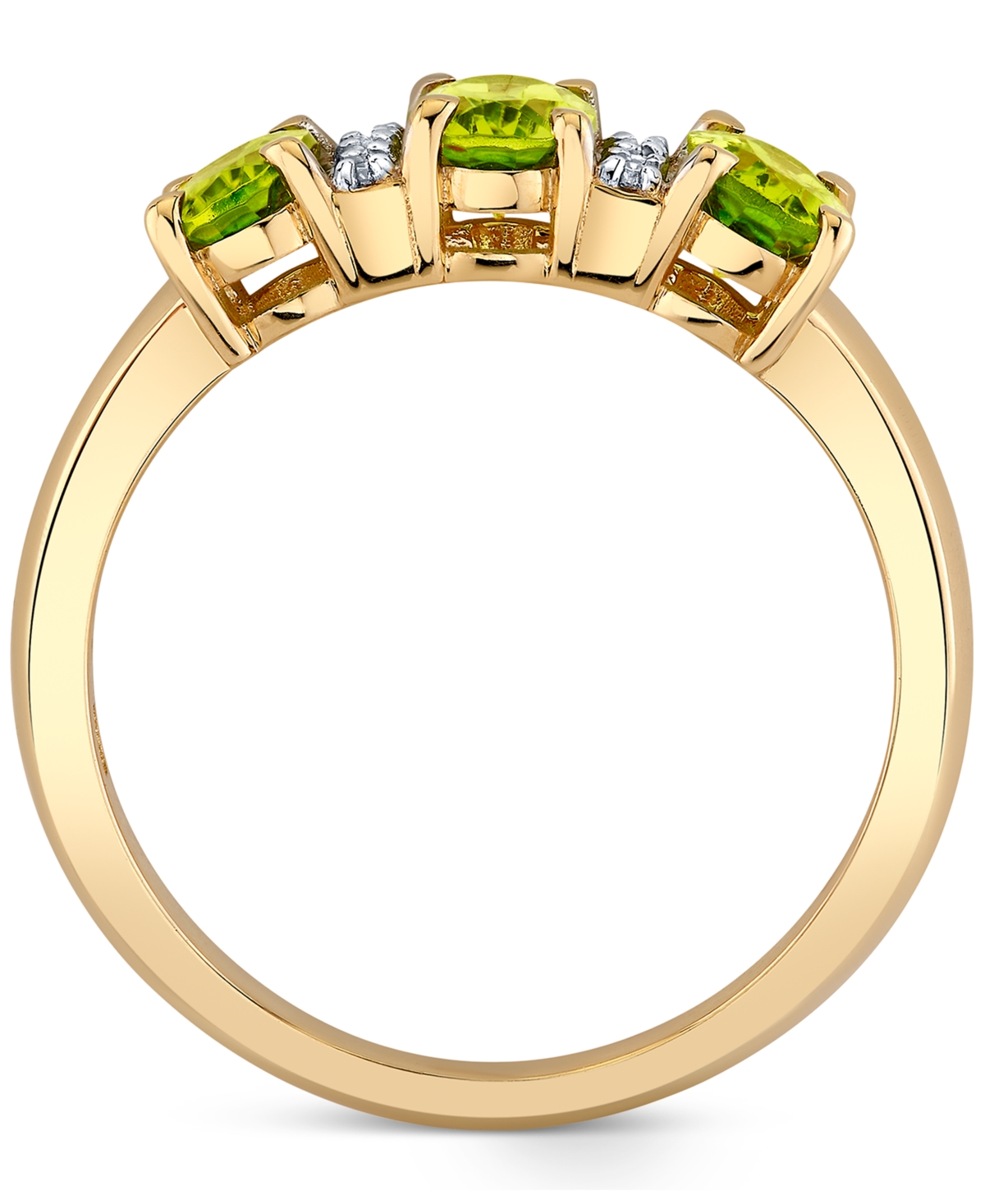 Macy's Peridot (1-5/8 Ct. T.w.) & Diamond Accent Ring In 10k Yellow Gold In Gold