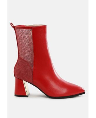 Womens Mimosa Mesh Detail Pointy Ankle Boots