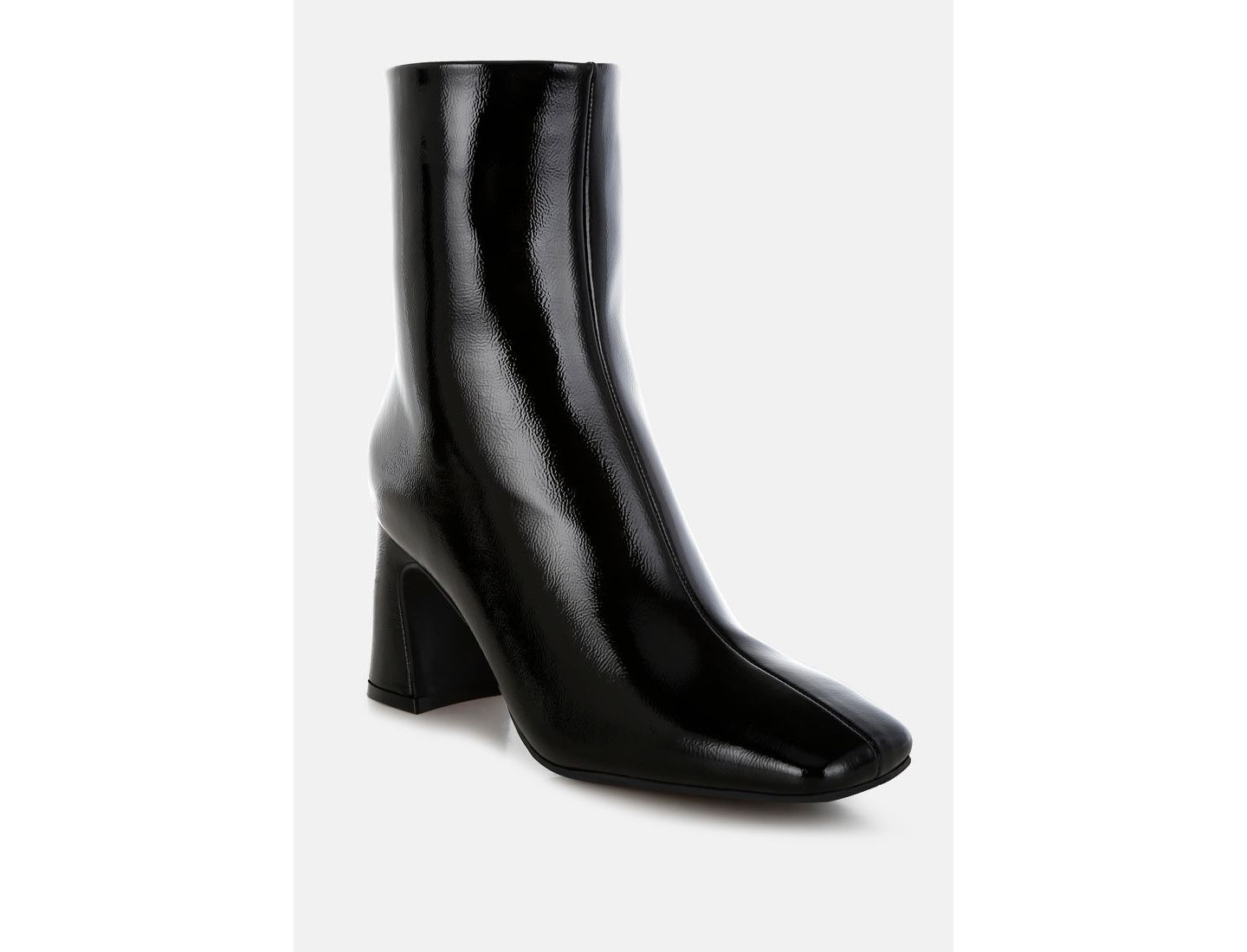 Женские ботинки London Rag Kostaka Patent Square Toe Ankle, цвет: Чёрный — фото 5