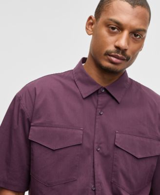 Men's Relaxed-Fit Patch Pocket Short-Sleeve Shirt, Macy's Exclusive