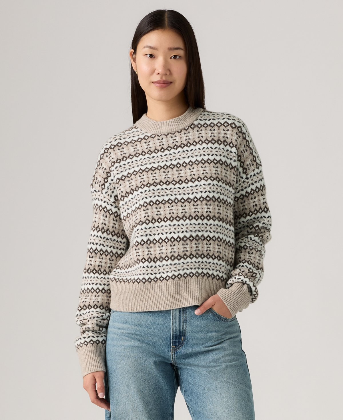 Levi's Women's Ines Fairisle Long Sleeve Sweater In Multi