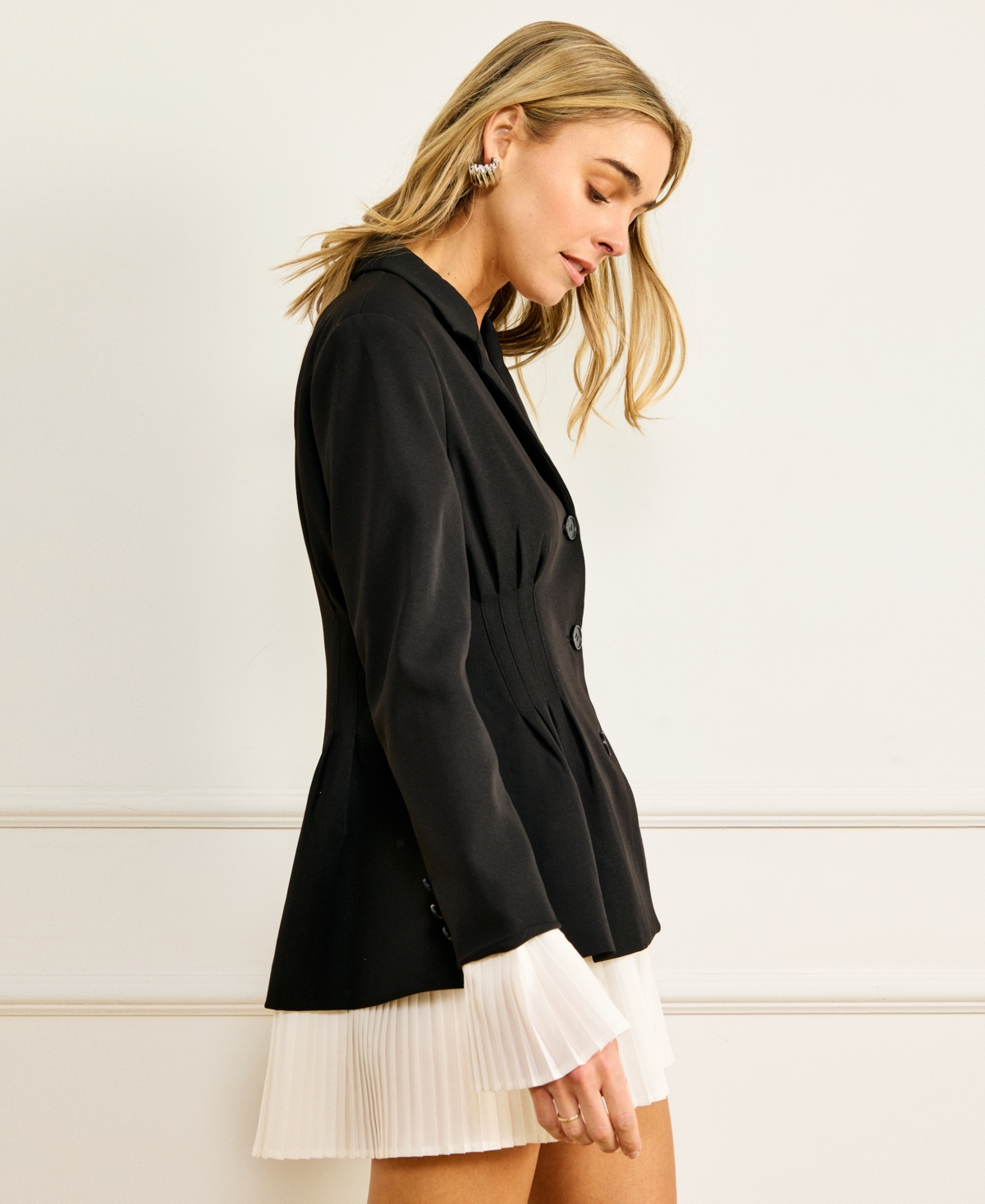 Line & Dot Women's Crewneck Kinny Blazer Dress In Brown