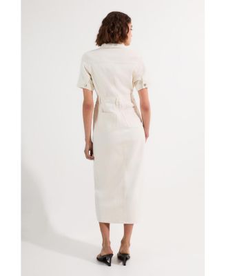 Women's Denim Midi Shirt Dress