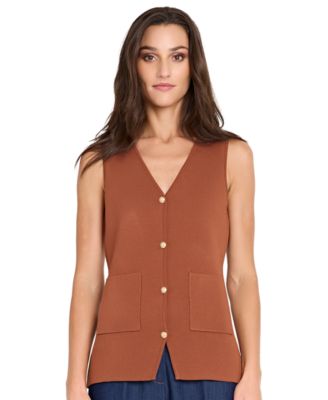 Women's V-Neck Button-Up Sweater Vest