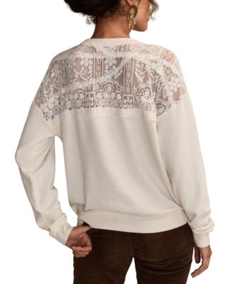Women's Lace Detail Long Sleeve Top