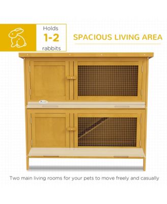 Wooden Bunny Hutch with Ramp, Indoor/Outdoor,