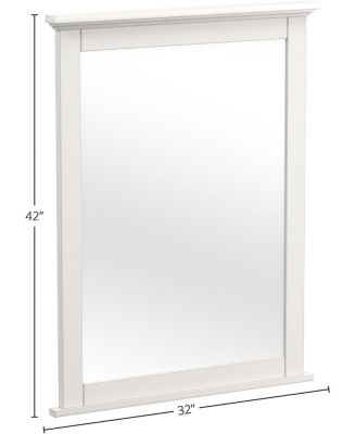 Lodge Farmhouse Style Wood Mirror in Cream Finish