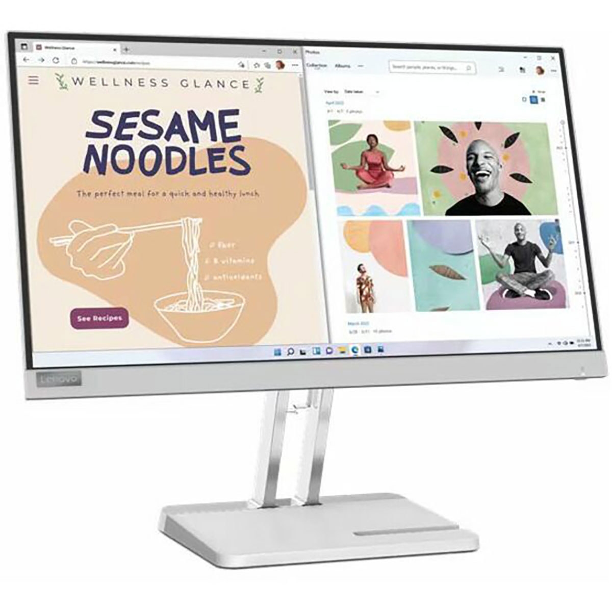 Lenovo L22e-40 21.45" 16:9 Full Hd Va Wled Monitor, Cloud Gray