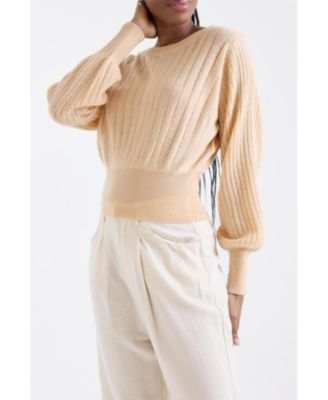 Women's Rosa Ribbed 100% Cashmere Sweater