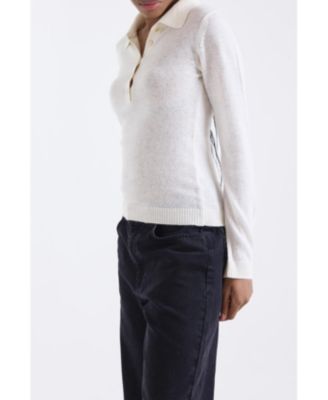 Women's Amaya Button 100% Cashmere Polo Top