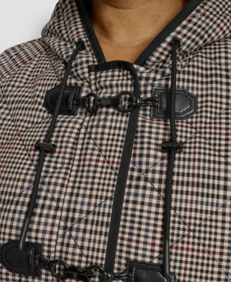 Plus Size Hooded Toggle-Front Quilted Coat