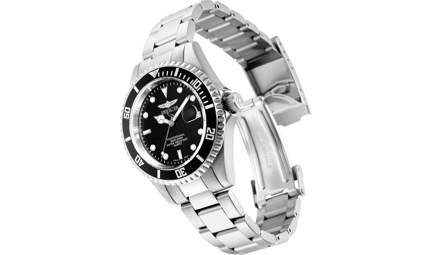 Мужские часы Invicta 8932OB Pro Diver Quartz 3 Hand Black Dial, цвет: Серебряный — фото 3