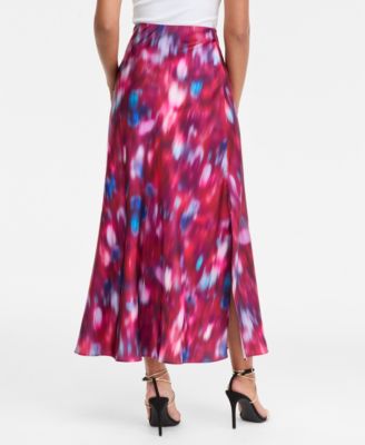 Women's Printed Satin Midi Skirt, Macy's Exclusive