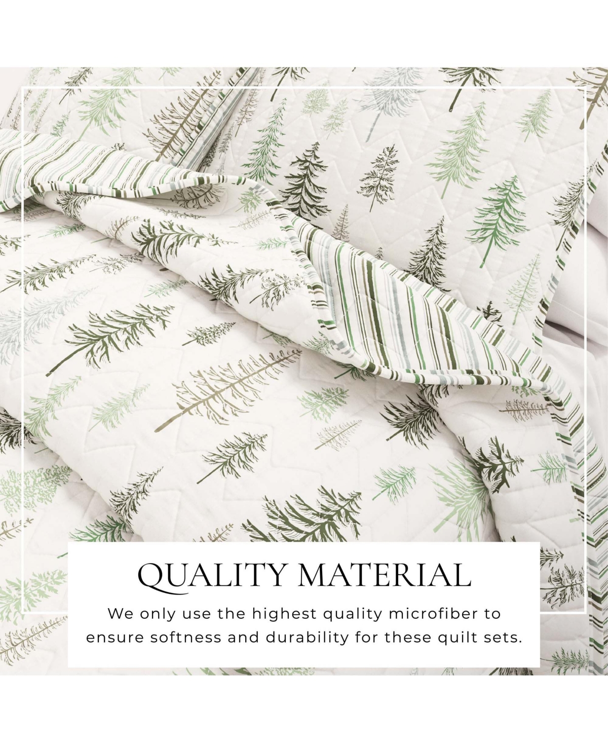 Linery & Co. Rustic Lodge Trees Microfiber Quilt Set With Shams