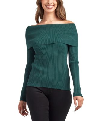 Juniors' Off-Shoulder Long Sleeve Sweater