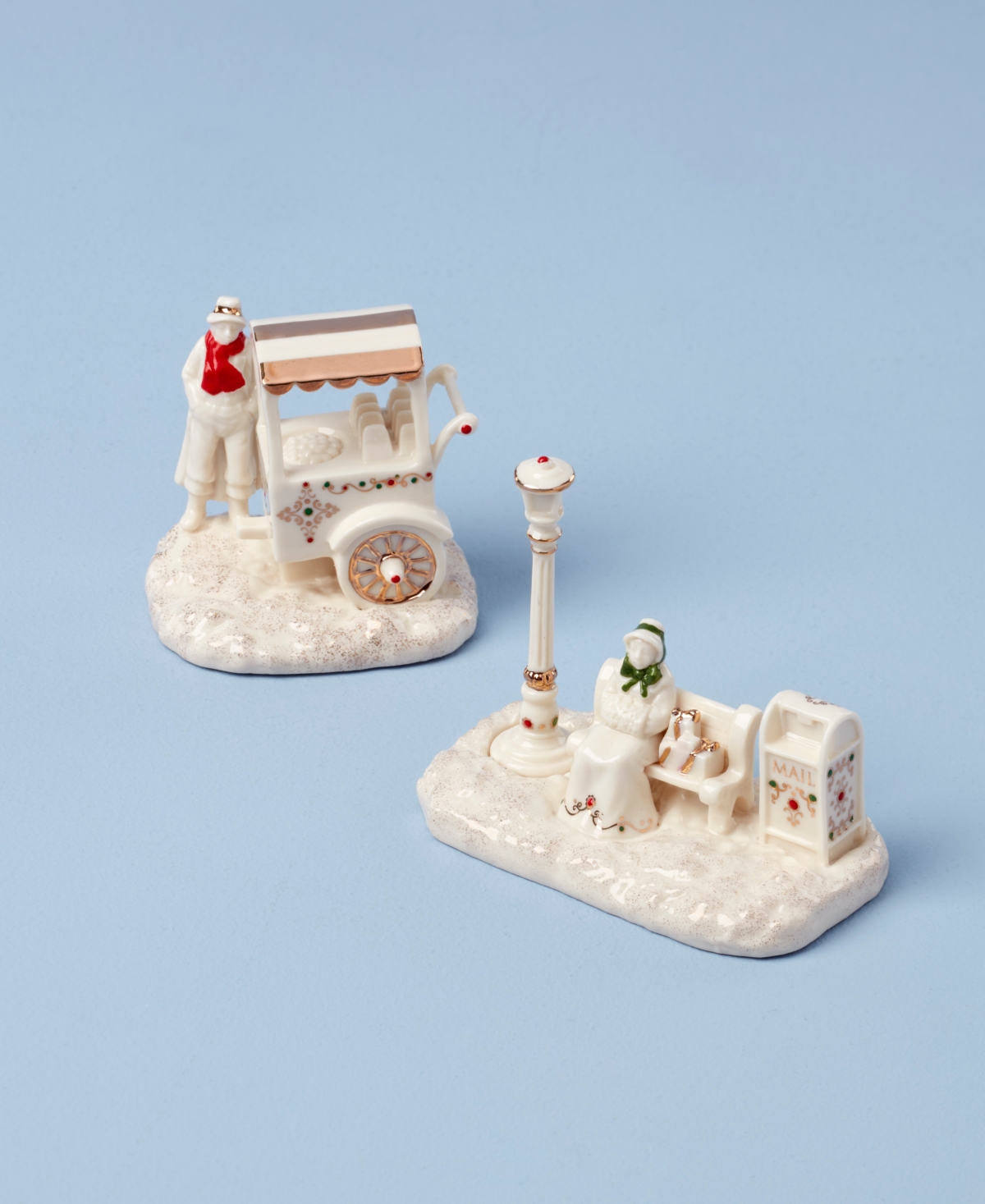 Lenox From The Vault!  Mistletoe Park Chestnut Seller & Park Bench, Exclusively At Macy's In Transparent