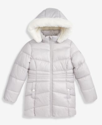 Girls 7-16 Stadium Puffer Jacket With Faux-Fur Trim