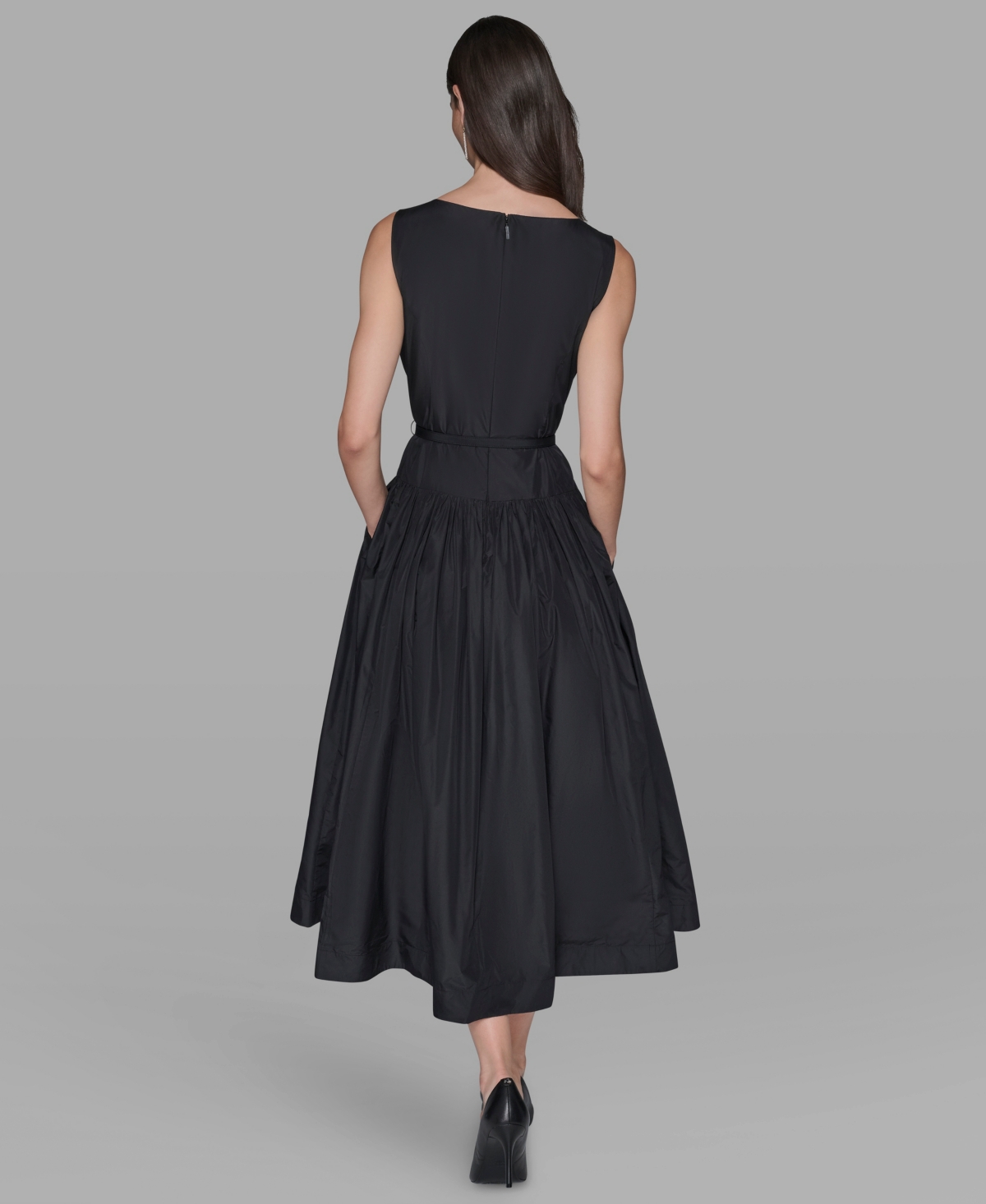 Karl Lagerfeld Women's Taffeta Drop-waist Ball Gown In Black