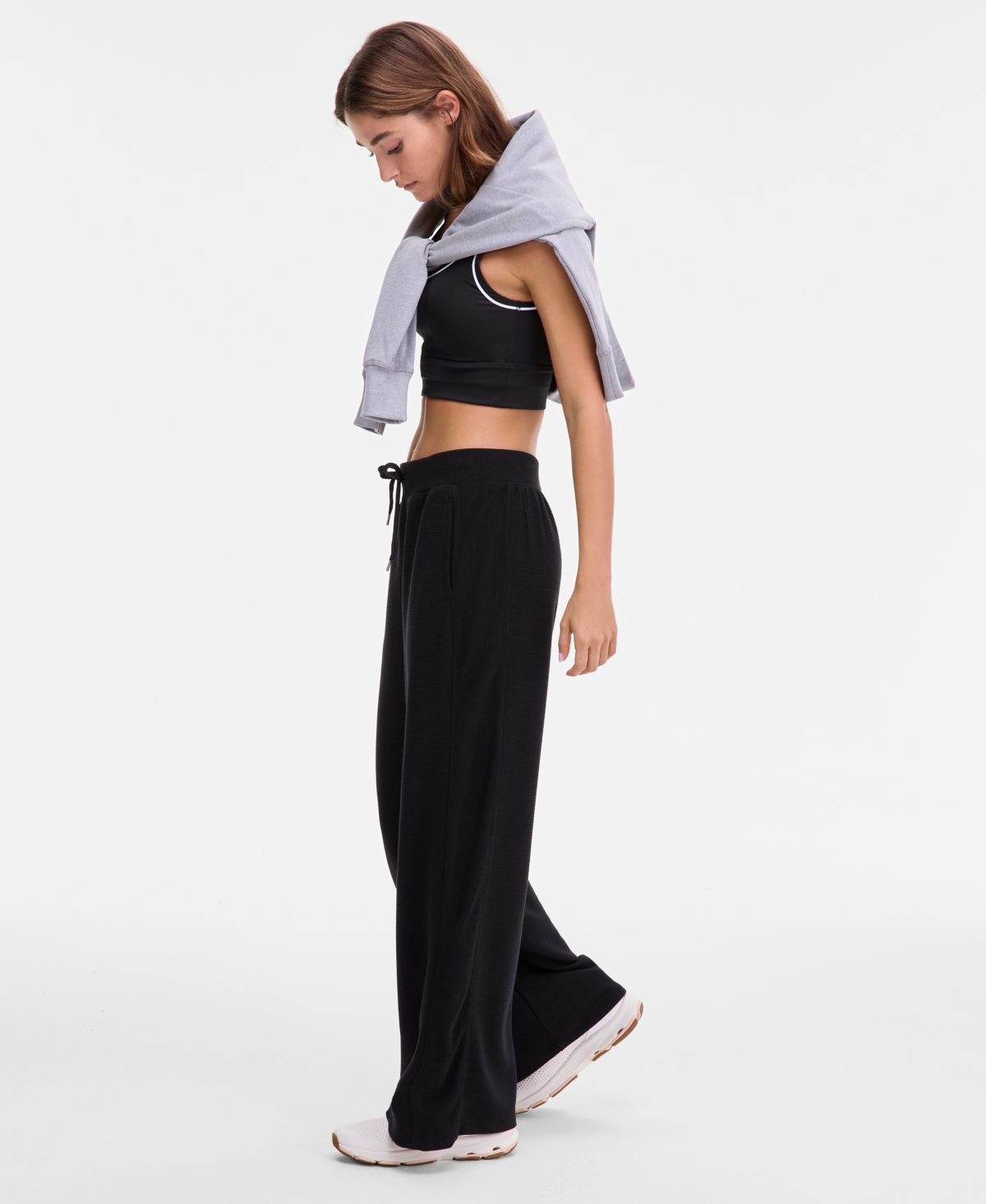 Id Ideology Women's Ribbed Knit Wide Leg Pants, Macy's Exclusive