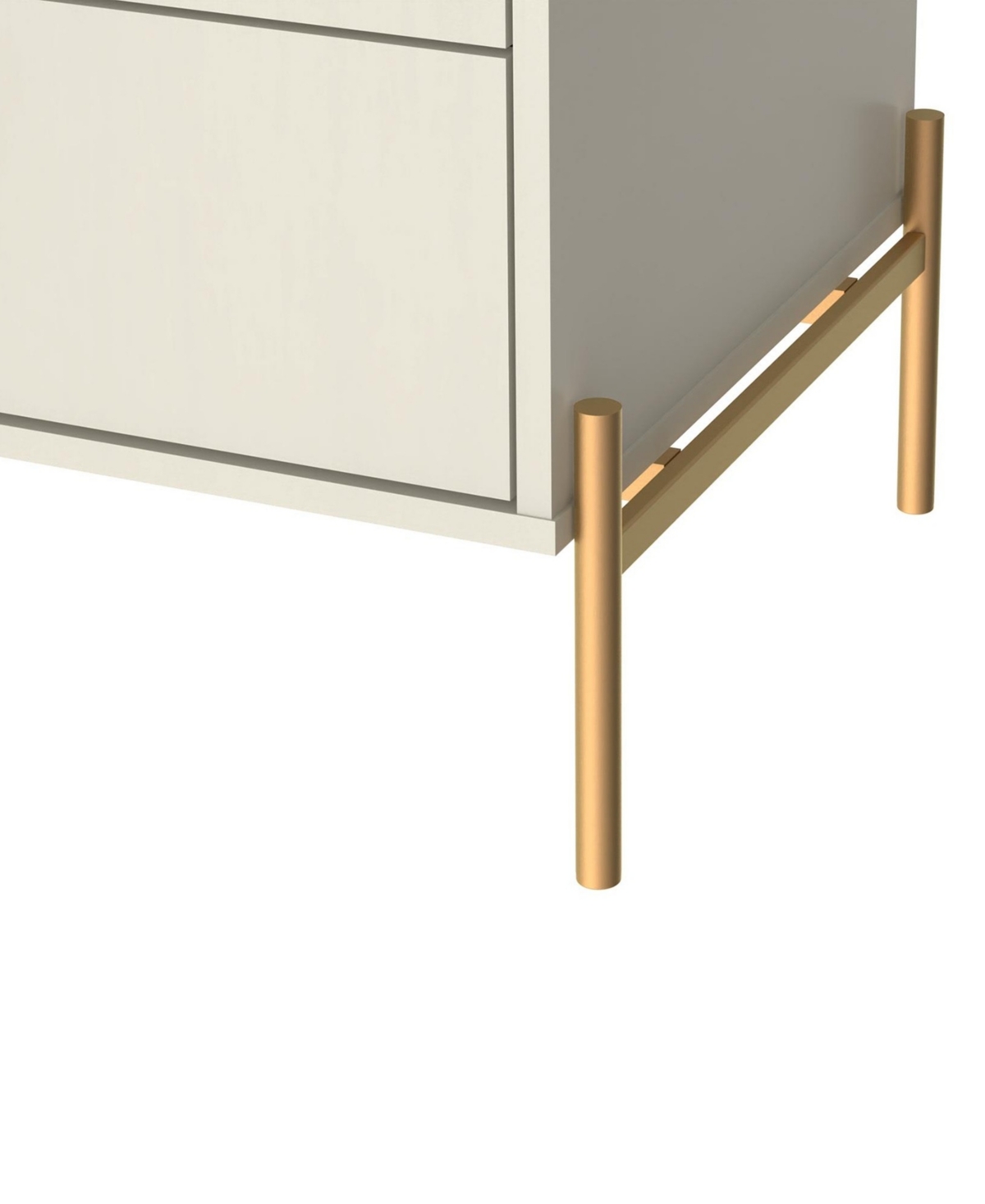 Manhattan Comfort Jasper 22.08" Wood 2-drawer Nightstand In White