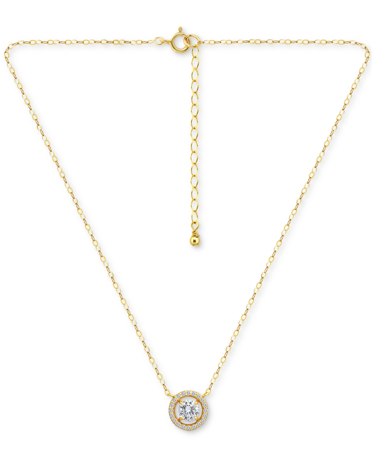 Giani Bernini Round Necklace (1-1/2 Ct.t.w) In 18k Gold Plated Sterling Silver, Macy's Exclusive In Gold