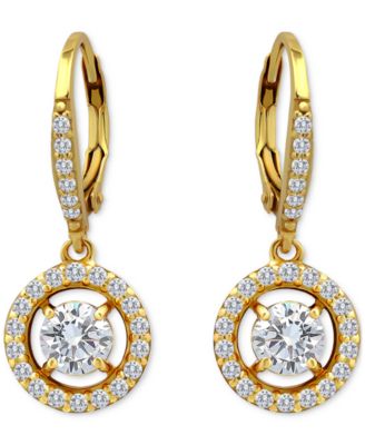 Giani Bernini - Round Drop Earrings (2-1/3 ct. t.w.) in 18K Gold Plated Sterling Silver