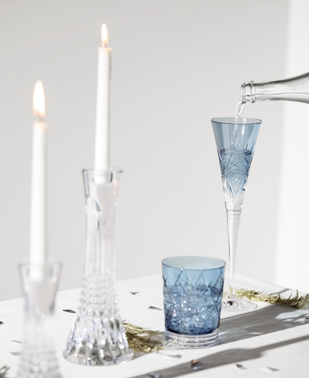 Waterford Winter Wonders Icy Blue Snowflake Double Old-fashioned Glass In Blue