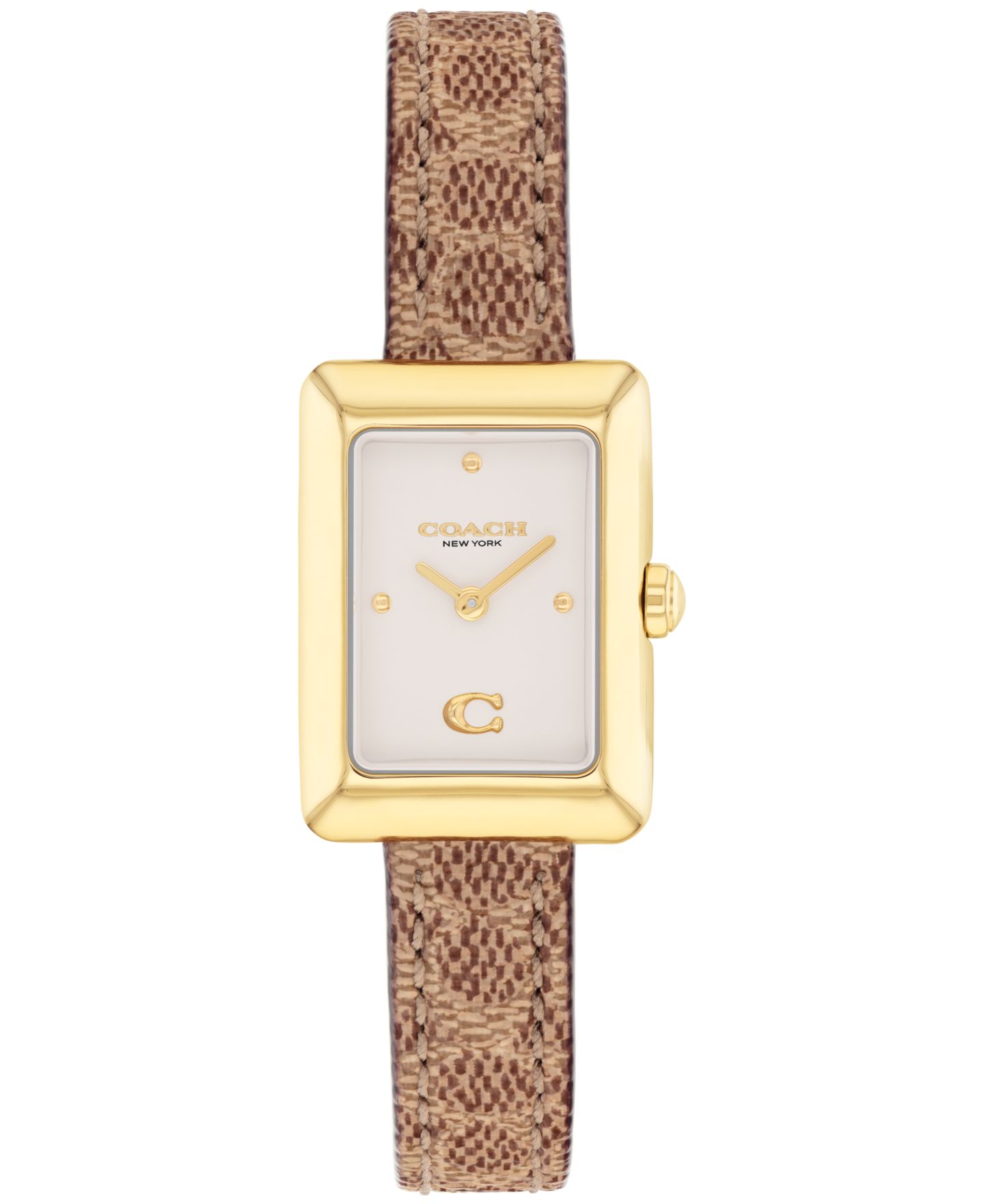 Женские часы COACH Mara Brown Leather Strap Watch, 19 x 26mm — фото 1