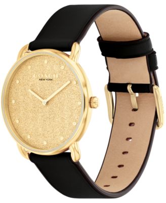 Women's Elliot Black Leather Strap Watch, 36mm