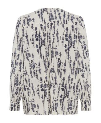Women's Ruffle Front Printed Blouse
