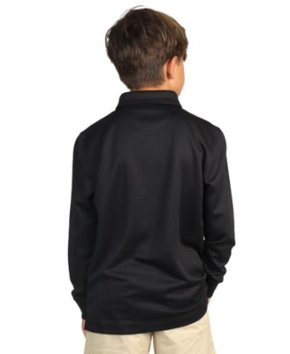 Boys Long Sleeve Slate Blue Modal Polo Shirt by