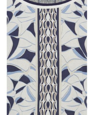 Abstract Leaf & Border Print T-Shirt