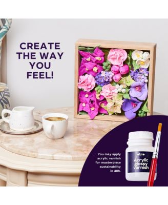 OKTO Air-Dry Clay 3D Painting Kit – Flowers Inspiration (8.3 x 8.3 in)