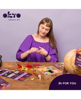 OKTO Air-Dry Clay 3D Painting Kit – Flowers Freedom (8.3 x 8.3 in)