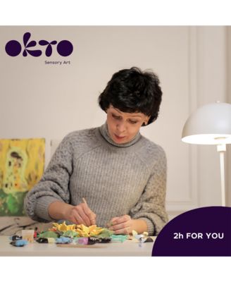 OKTO Sensory Art 3D Painting “Flower Beds in Holland” – 11.8” x 15.7” Canvas Kit