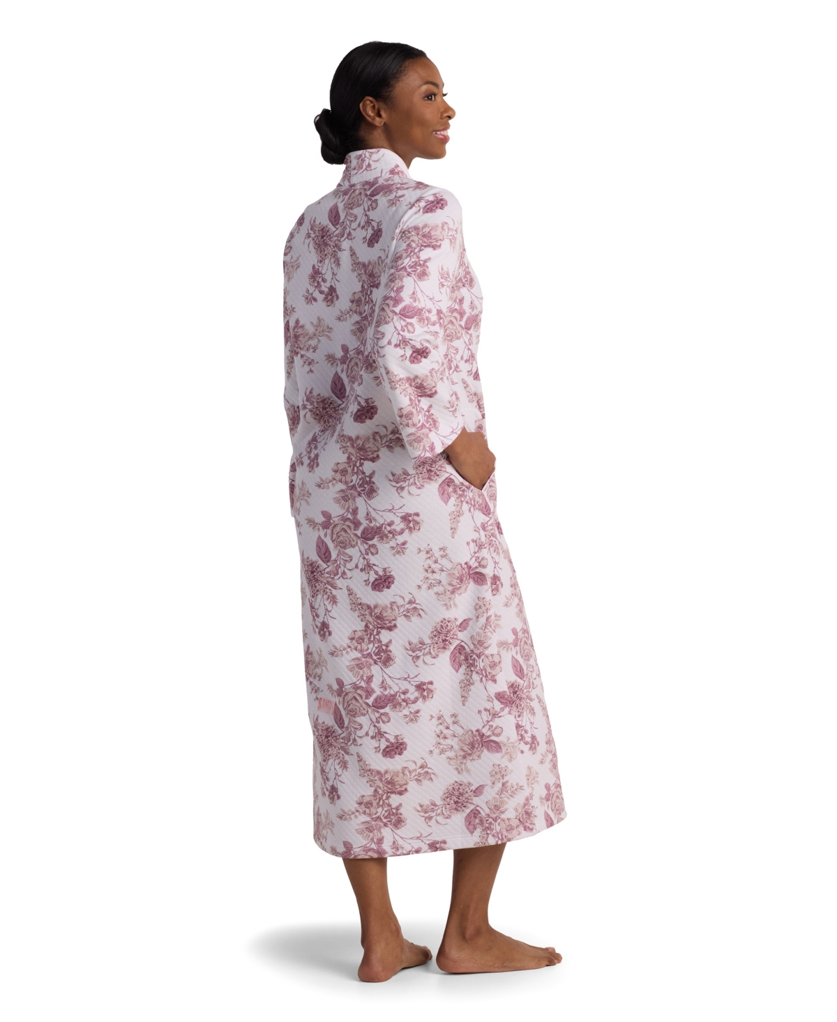 Miss Elaine Women's V-neck Long Sleepwear Robe In Neutral