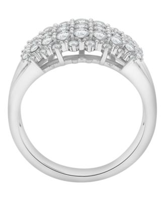 Diamond Cluster Ring (1 ct. t.w.) in 14k White Gold