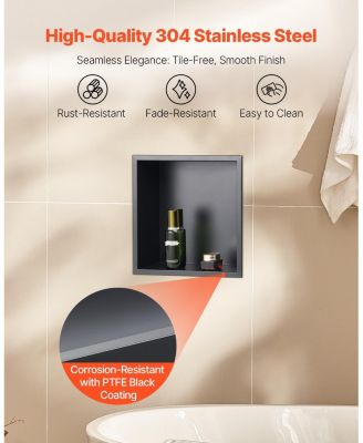 Stainless Steel Shower Niche Recessed Wall Shelf for Bathroom Storage